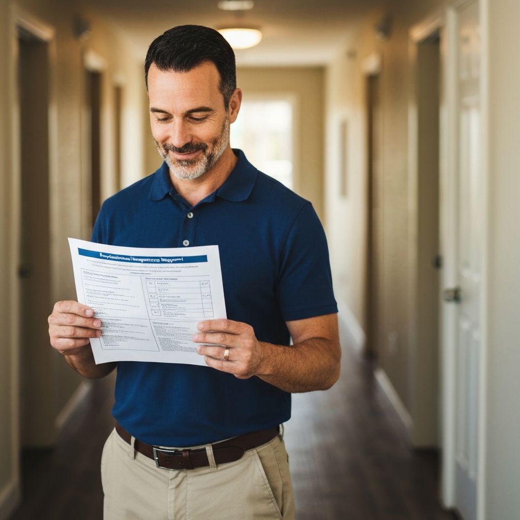 Person reviewing completed professional inspection report